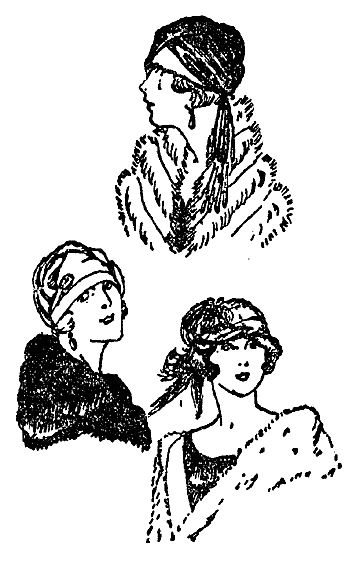 Illustration obenstehend beschriebener Hutmodelle.