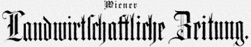 Historisches Logo der Zeitung »Wiener Landwirtschaftliche Zeitung«